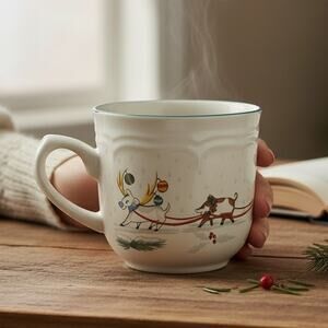 Santa and Sleigh Country Christmas Cup/Mug International China Stoneware
